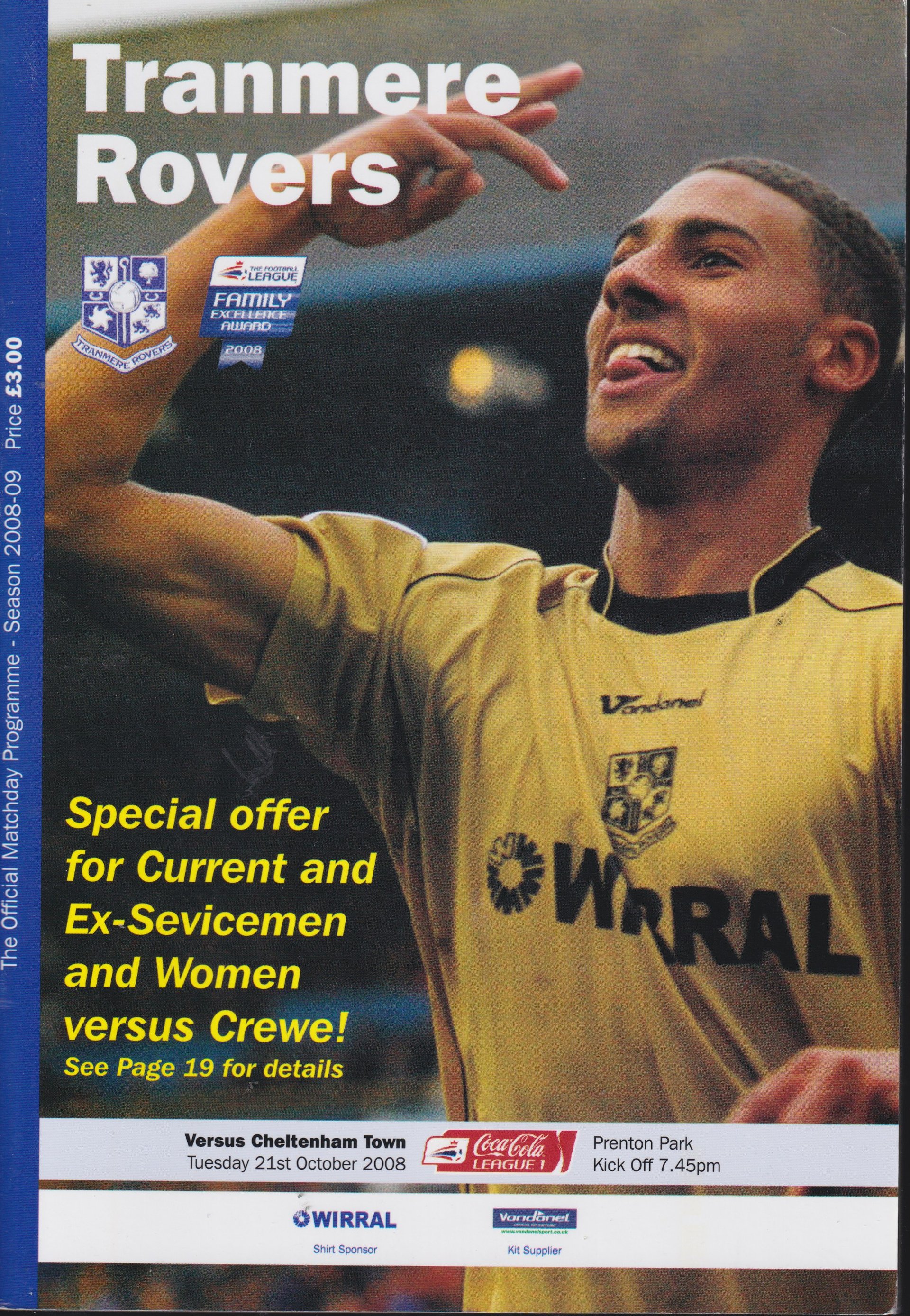 Tranmere Rovers v Cheltenham match programme